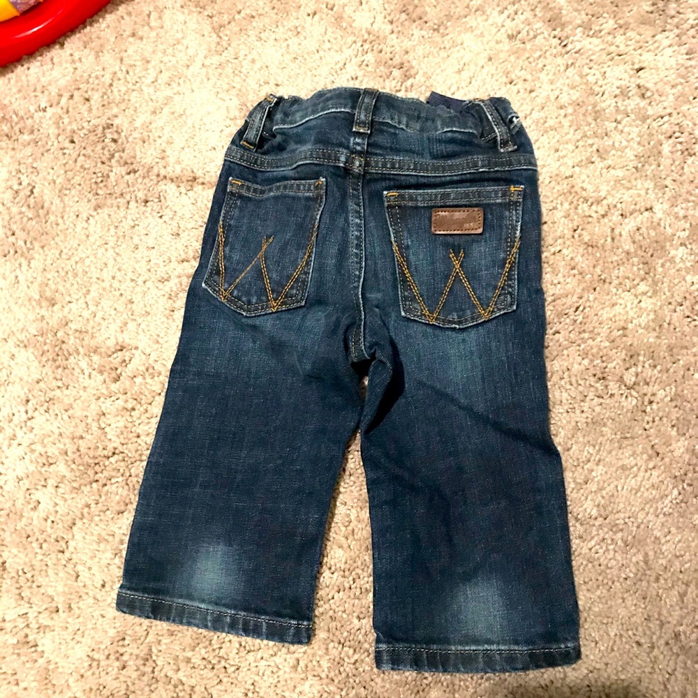 Wrangler 1T straight leg retro blue jeans
